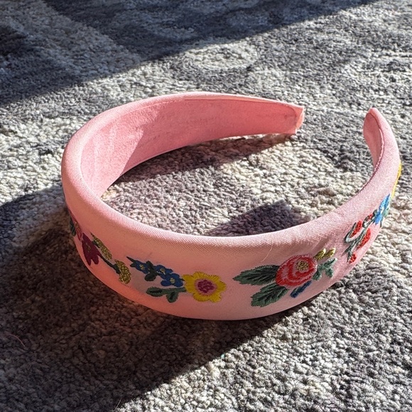 Rifle Paper Co. Accessories - Rifle Paper Co Floral Embroidered Pink Headband
